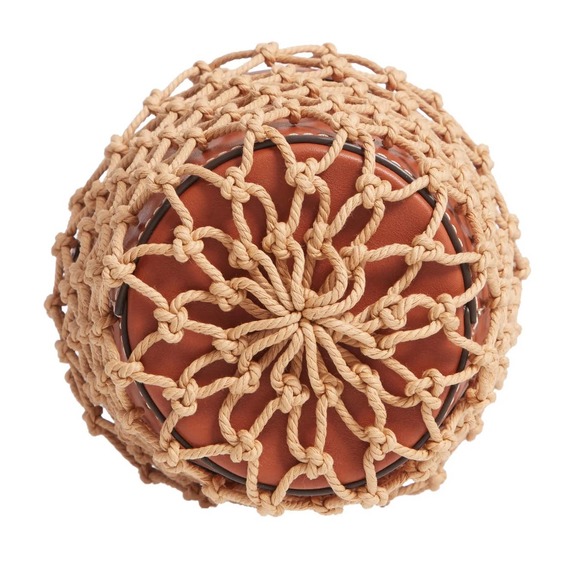 SOLD- Staud Mareau Cage Bucket Bag Brown Leather Tan Rope Net Double Handle - Picture 6 of 12